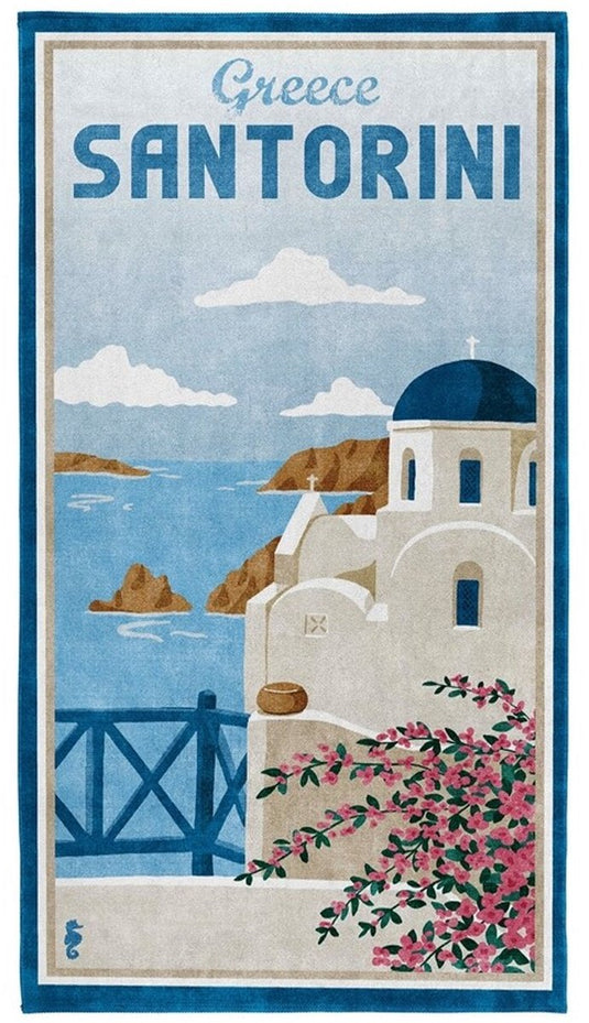 Seahorse strandlaken santorini - 90x170 cm - blauw