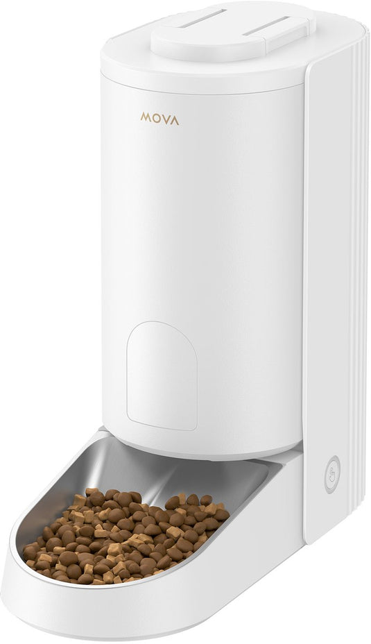 Mova pf10 pro – automatische voerautomaat voor katten en kleine honden – 3.4l voerbak met app-bediening - weegschaal anti-verstopping systeem