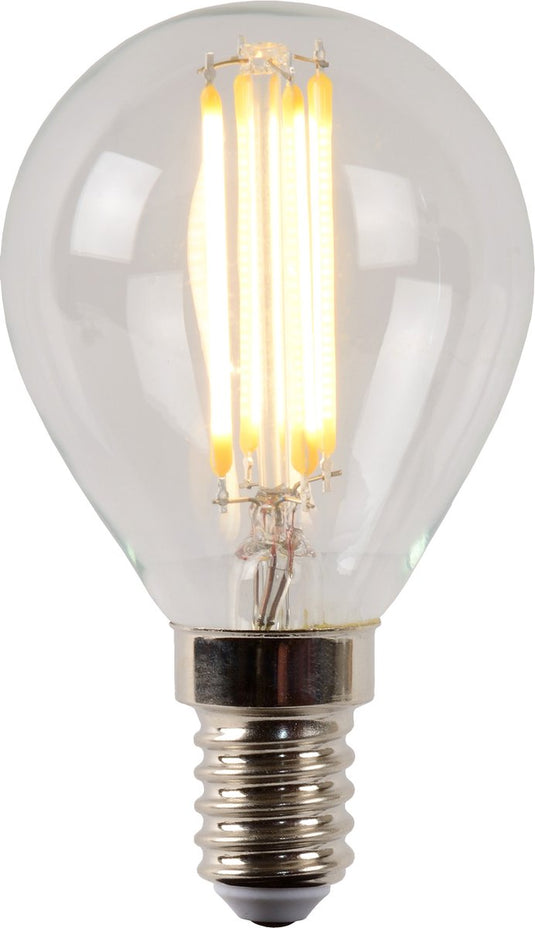 Lucide p45 - filament lamp - ø 4,5 cm - led dimbaar - e14 - 1x4w 2700k - transparant