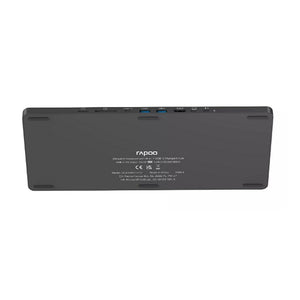 Rapoo uck-6001 ultraslim keyboard 8in1 usb-c multiport hub zwart