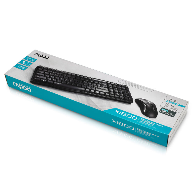 Afbeelding laden in galerijviewer, Rapoo toetsenbord combo zwart x1800
