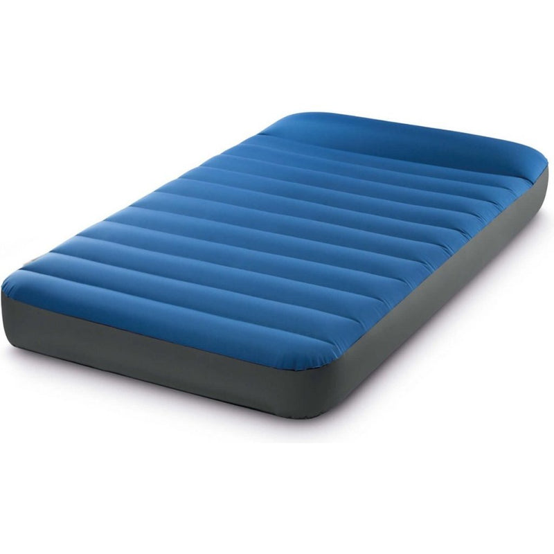 Afbeelding laden in galerijviewer, Intex 64011 truaire twin dura-beam camping matras 191x99x22 cm + quickfill usb150 pomp blauw
