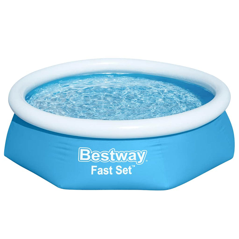 Afbeelding laden in galerijviewer, Bestway zwembad fast set opblaasbaar rond 244x61 cm 57265
