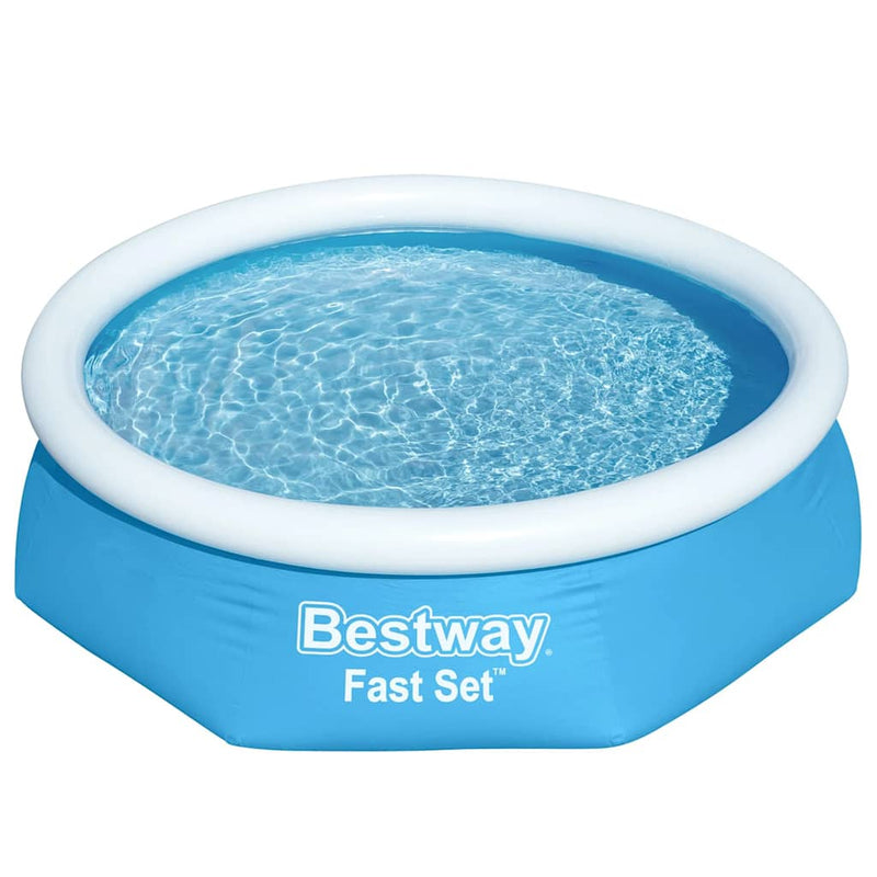 Afbeelding laden in galerijviewer, Bestway zwembad fast set opblaasbaar rond 244x61 cm 57265
