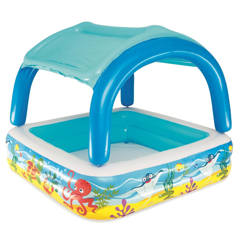 Afbeelding laden in galerijviewer, Bestway speelbad met overkapping 140x140x114 cm blauw 52192
