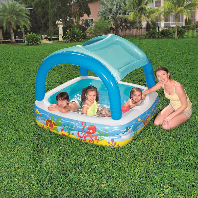 Afbeelding laden in galerijviewer, Bestway speelbad met overkapping 140x140x114 cm blauw 52192
