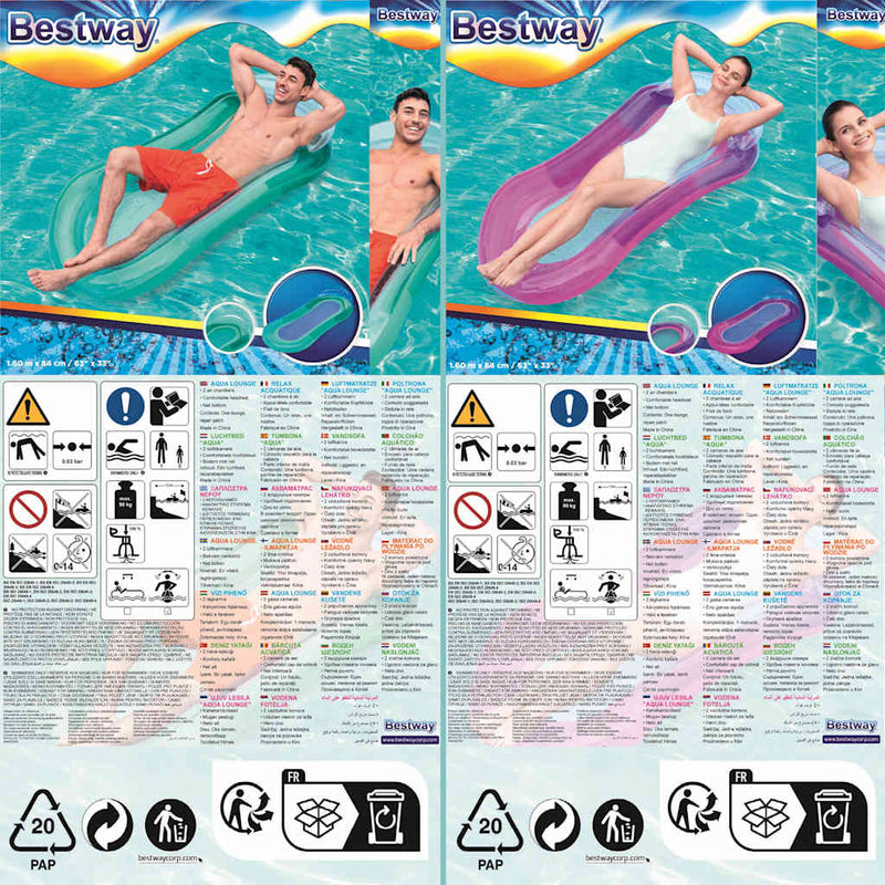 Afbeelding laden in galerijviewer, Bestway zwembadlounger opblaasbaar aqua lounge
