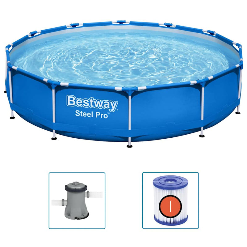 Afbeelding laden in galerijviewer, Bestway zwembad steel pro set rond 366
