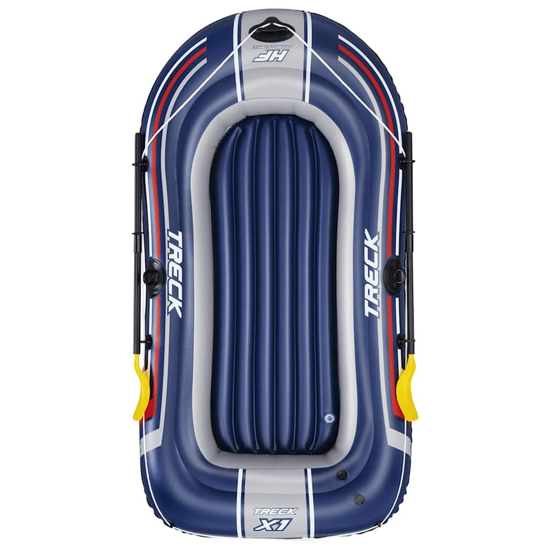 Afbeelding laden in galerijviewer, Bestway hydro-force opblaasboot met pomp en roeispanen blauw
