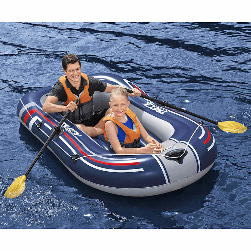 Afbeelding laden in galerijviewer, Bestway hydro-force opblaasboot met pomp en roeispanen blauw

