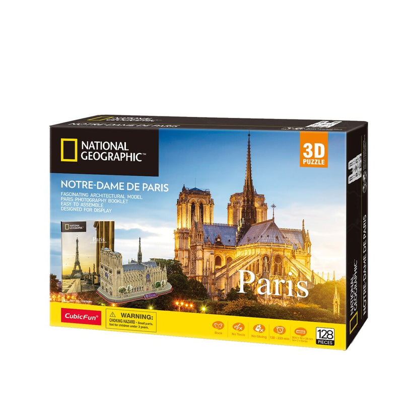 Afbeelding laden in galerijviewer, Cubic fun national geographic 3d puzzel notre-dame parijs 128 stukjes
