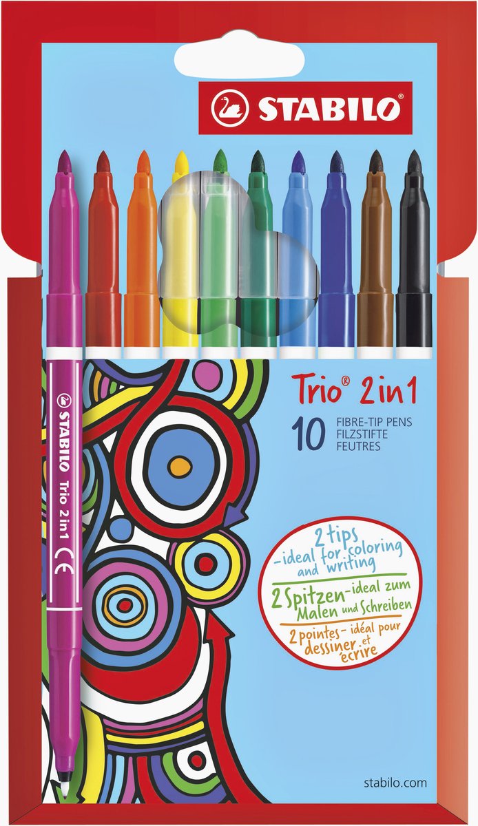 Afbeelding laden in galerijviewer, Stabilo trio 2in1 ergonomische kleurpotloden - 10dlg.
