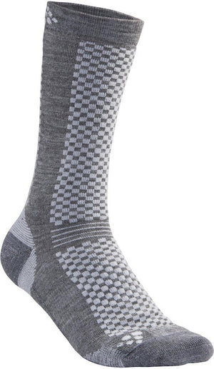 Craft 2-pack warme sokken mid - merino wollen thermo sokken - donkergrijs 37 39