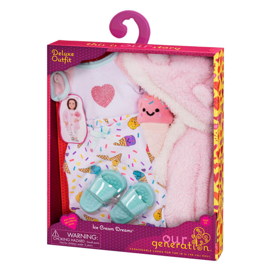 Puch deluxe outfit pyjama en kamerjas voor poppen