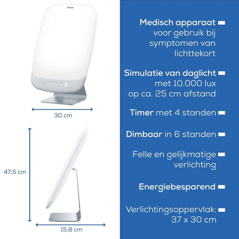 Afbeelding laden in galerijviewer, Beurer Beurer TL95 Lichttherapielamp 10000 Lux 30x37 cm Zilver Wit
