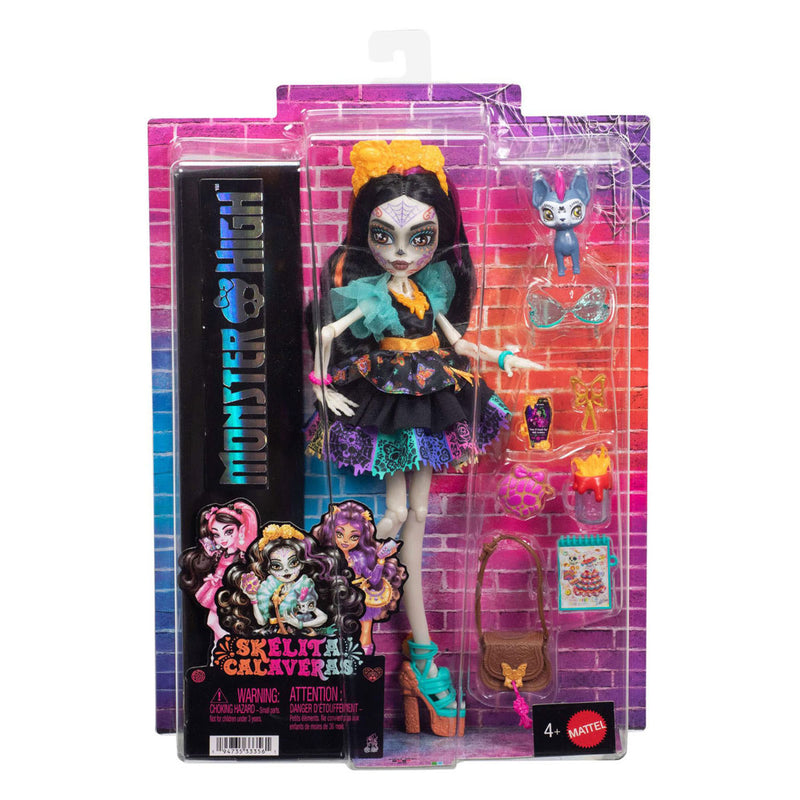 Afbeelding laden in galerijviewer, Monster high skelita calaveras - modepop met huisdier candelita
