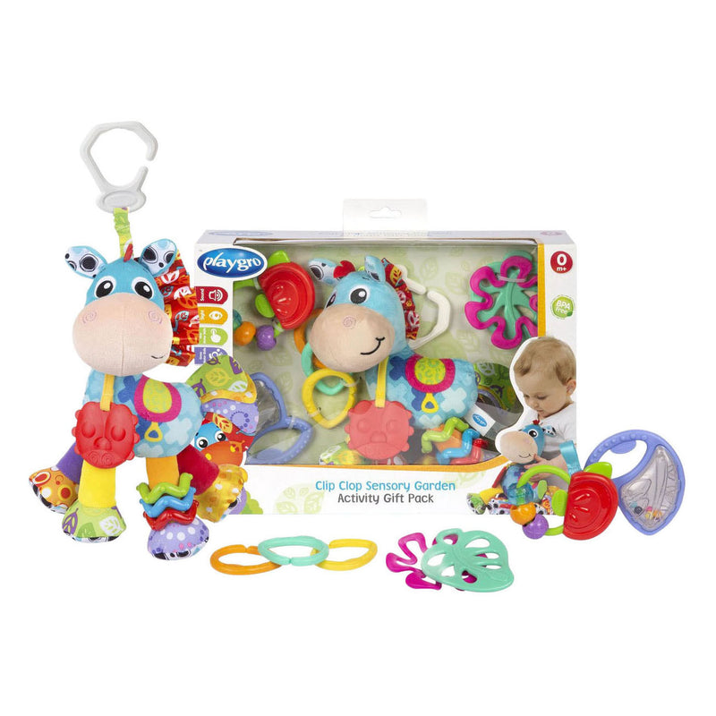 Afbeelding laden in galerijviewer, Playgro sensorische clip clop eenhoorn ontdek en speel geschenkset

