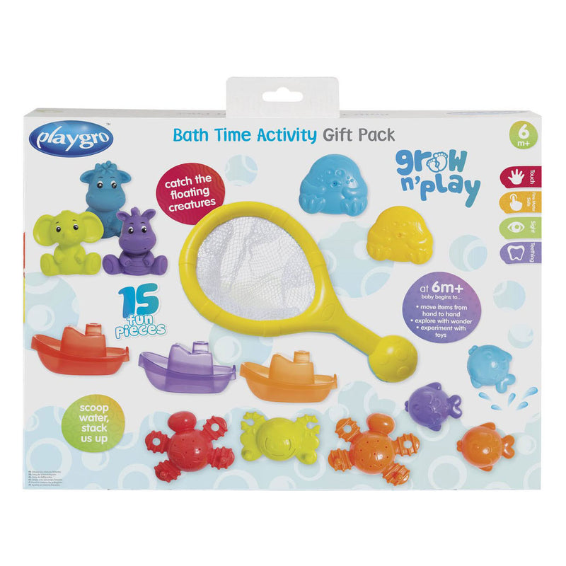 Afbeelding laden in galerijviewer, Playgro activiteiten badgeschenkset – badspeelgoed - speelgoed bad - baby bad speelgoed - badspeeltjes - waterspeelgoed- baby speelgoed 6 maanden - cadeauset baby - volledig afgesloten - geen schimmel - badspeelset 14-delig - bpa vrij
