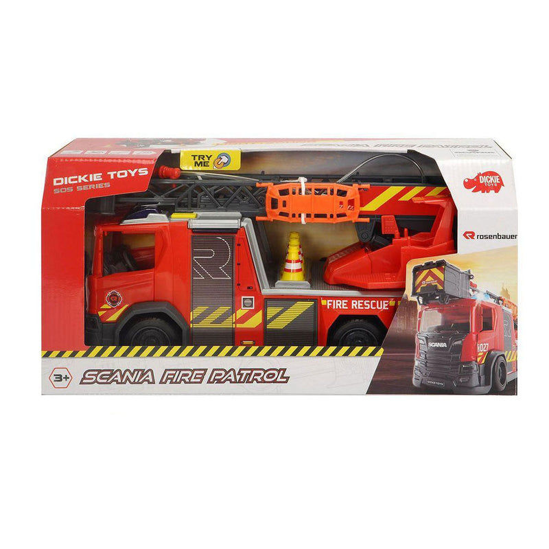 Afbeelding laden in galerijviewer, Dickie scania brandweerwagen met licht en geluid - 35cm
