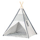 Tipi met houten stokken en vloerkleed - 120x120x150cm