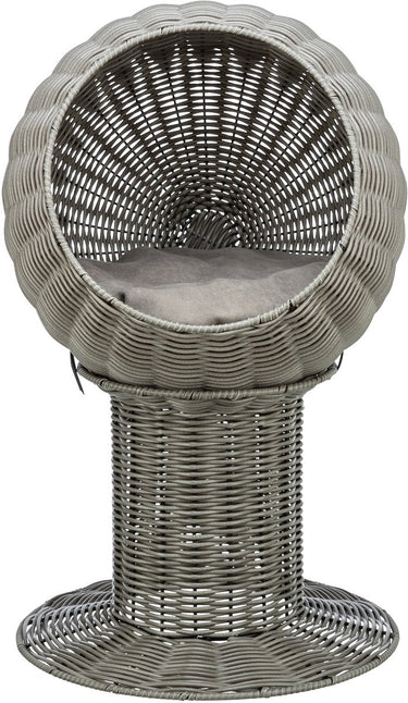 Trixie kattenmand amalia rond polyrattan grijs