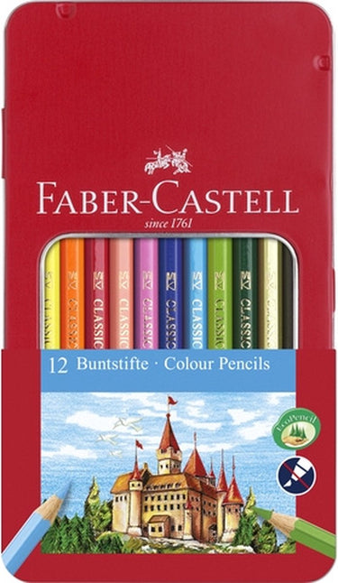 Faber-castell kleurpotloden - castle - blik 12 stuks - fc-115801