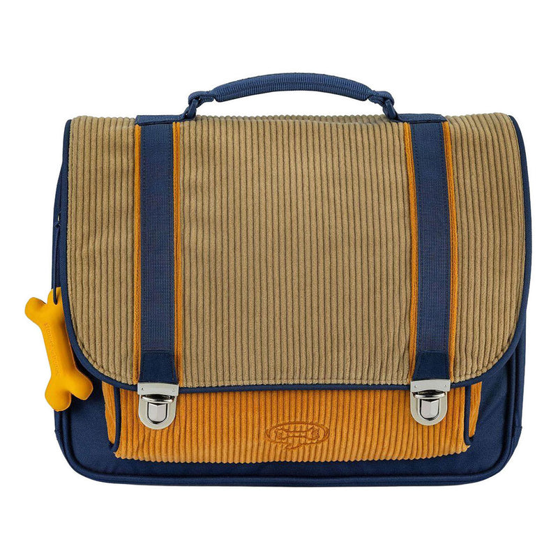 Afbeelding laden in galerijviewer, Stones and bones corduroy khaki honey cassis boekentas
