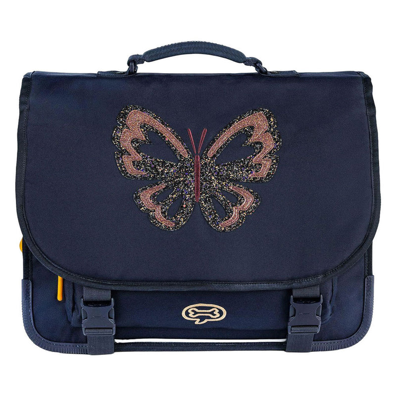 Afbeelding laden in galerijviewer, Stones and bones glitter butterfly navy cedar schooltas
