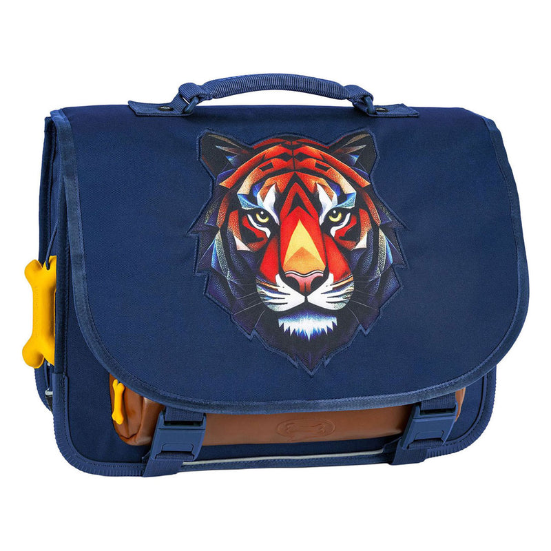 Afbeelding laden in galerijviewer, Stones and bones tiger facet indigo lotus schooltas
