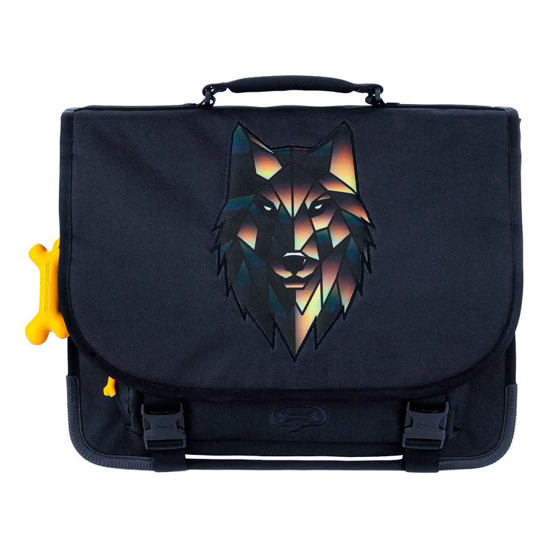 Afbeelding laden in galerijviewer, Stones and bones wolf navy cedar schooltas
