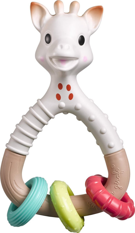 Sophie de giraf so'pure natur'rings rammelaar - baby speelgoed - kraamcadeau - babyshower cadeau - 100% biomaterialen - vanaf 3 maanden - 14.5x8x5 cm - meerkleurig