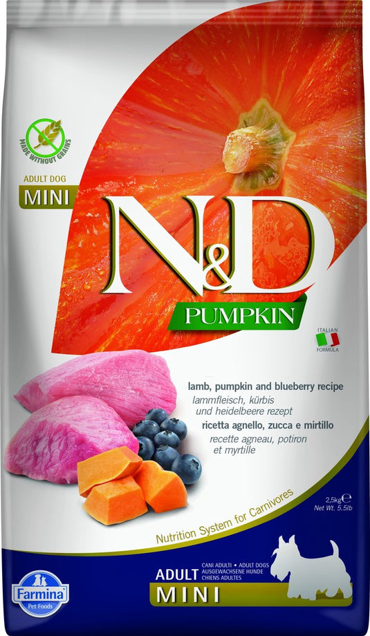 Farmina pet food farmina n d pumpkin dog hundewelpe mit lamm und blaubeere, klein, 2,5 kg