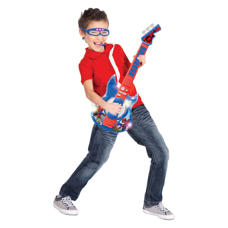 Afbeelding laden in galerijviewer, Spider-man elektrische gitaar met brilmicrofoon
