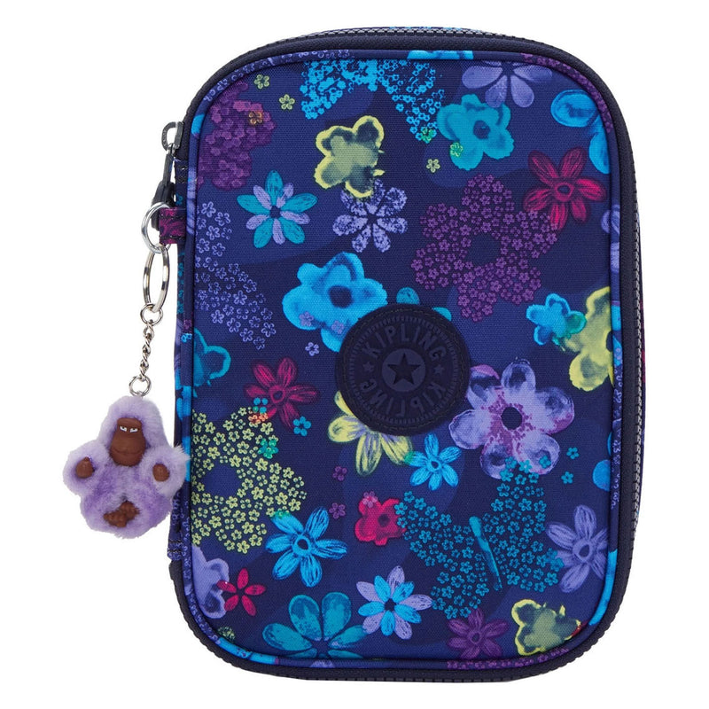 Afbeelding laden in galerijviewer, Kipling 100 pens etui - dark flower stamp
