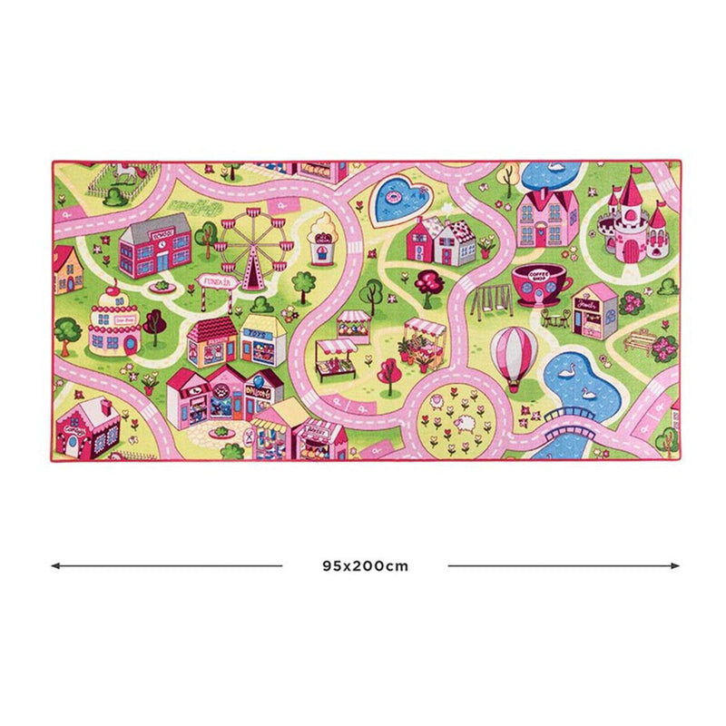Afbeelding laden in galerijviewer, Speelkleed verkeer kermis - 95x200cm
