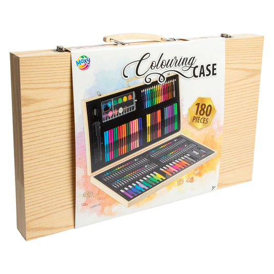 Grafix tekendoos voor kinderen 180pcs - kleurkoffer - kleuren tekenen - geschikt voor kinderen en volwassenen - inclusief stiften, kleurpotloden, verf, en meer
