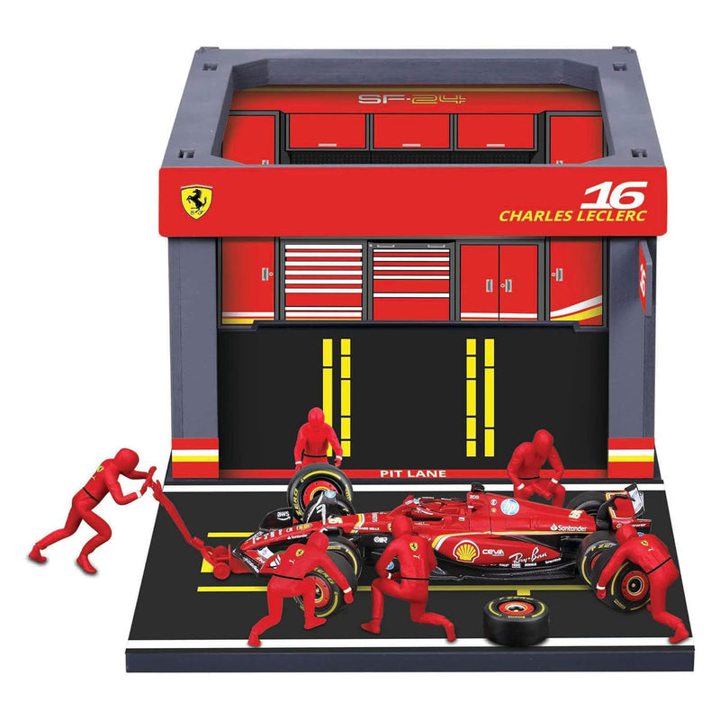 Afbeelding laden in galerijviewer, Rc burago ferrari pit pass met charles lecle - 1:43
