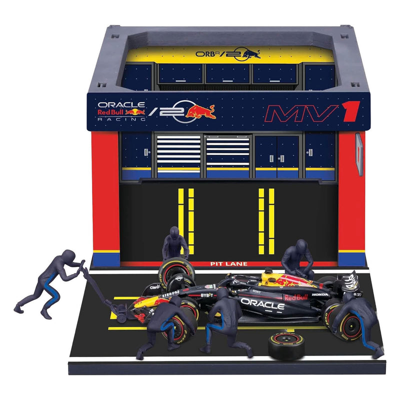 Afbeelding laden in galerijviewer, Burago red bull pit pass met max verstappen - 1:43
