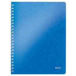 Collegeblok met spiraal leitz wow a4 geruit blauw