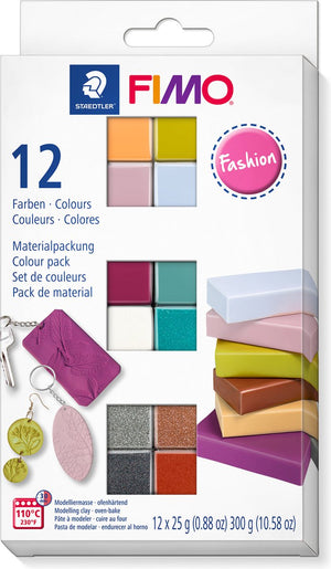 Fimo soft - ovenhardende boetseerklei - colour pack - 12 fashion kleuren