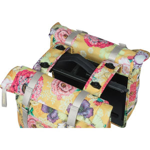 Basil Bloom Field dubbele fietstas, waterdicht, honey yellow, 35L