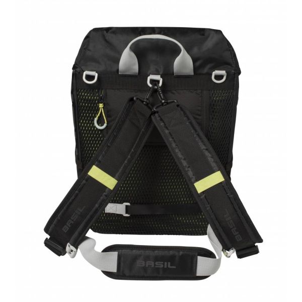 Afbeelding laden in galerijviewer, Basil Miles Daypack - sportieve fietstas - unisex - zwart lime
