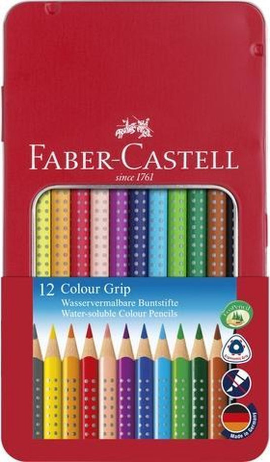 Faber-castell kleurpotloden - colour grip - blik 12 stuks - fc-112413