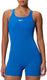 Speedo endurance+ legsuit dames sportbadpak - kleurvast badpak dames met pijpjes - zwempak dames met borstvoering - sportbadpak dames met racerback - blauw - 38