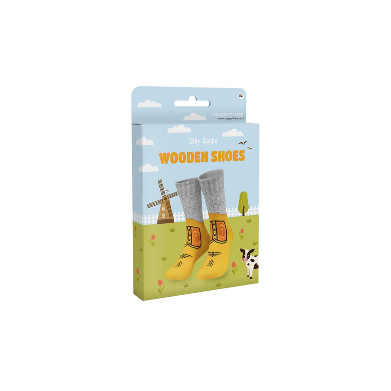 Afbeelding laden in galerijviewer, Paperdreams silly socks - wooden shoes - polyester
