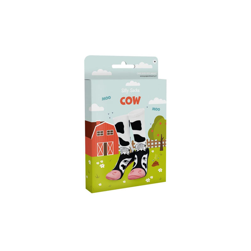 Afbeelding laden in galerijviewer, Paperdreams silly socks - cow - polyester
