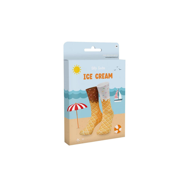 Afbeelding laden in galerijviewer, Paperdreams silly socks - ice cream - polyester
