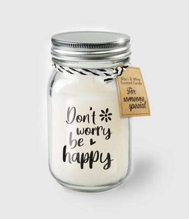 Paperdreams black white scented candles - don't worry be happy