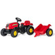 Rolly toys rollykid rood - traptractor met aanhanger