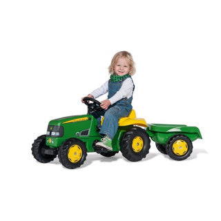 Afbeelding laden in galerijviewer, Rolly toys john deere traptractor rollykid - met aanhanger - vanaf 3 jaar
